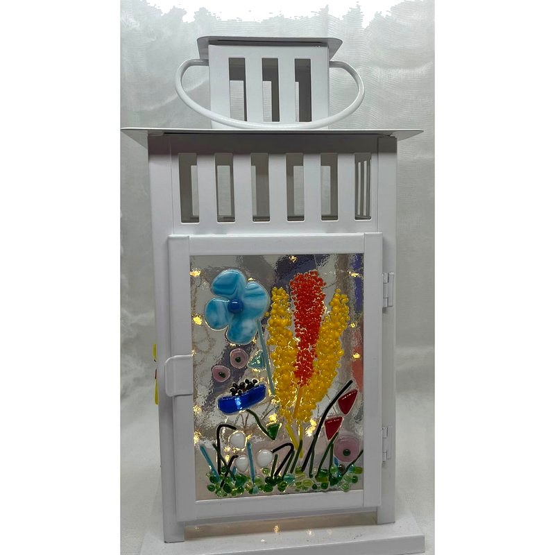 Wildflower Meadow — fused glass lantern