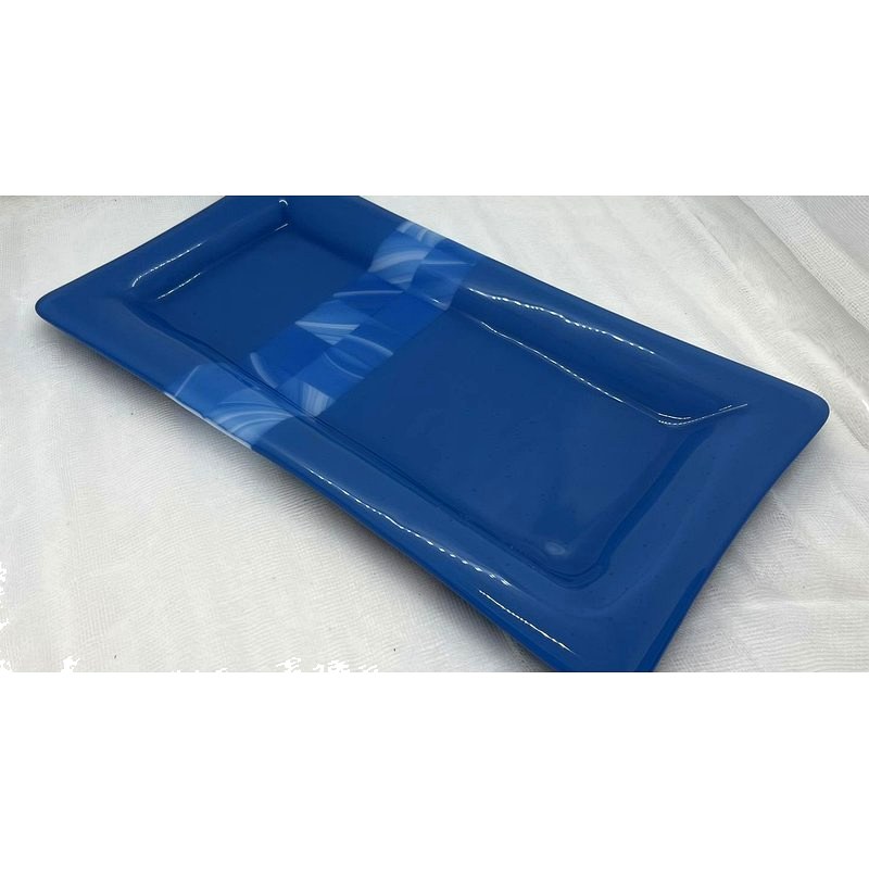 Blue Tray — fused glass piece